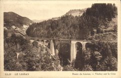VINTAGE POSTCARD Lioran Road of Lioran Viaduct on Cere