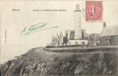VINTAGE POSTCARD Brest Ruins of the Abbey Mathieu Saint