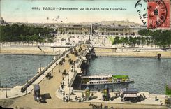 VINTAGE POSTCARD Paris Panorama of the Place of the Harmony