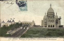CPA Paris Basilique du Sacre et Funiculaire de Montmartre