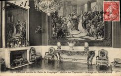 VINTAGE POSTCARD Palate of Compiegne Gallery of the Tapestries Marriage of Jason and Creuse