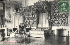 El castillo de la POSTAL de la VENDIMIA de Compiegne Chambre tiene que dormir de Marie Antonieta