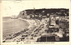 VINTAGE POSTCARD Etretat Seen from of the Bell of the Devil