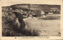 CPA St Michel en Greve La Plage Vers L'Eglise