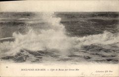 VINTAGE POSTCARD Boulogne On Sea Effect Undertow By Heavy sea