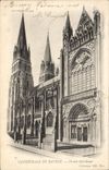 Catedral de la POSTAL de la VENDIMIA de la puerta más situada más al sur de Bayeux