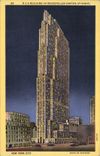 MODERN CARD New York City RCA Building in Rockfeller Center At night