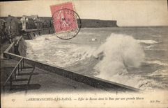 VINTAGE POSTCARD Arromanches Les Bains effect Undertow In bay by a spring tide