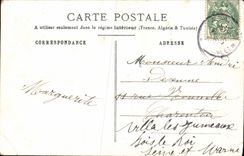 VINTAGE POSTCARD Transatlantic entering to the port Boats