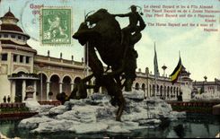 VINTAGE POSTCARD Ghent 1913 the Bayard Horse and the 4 Aimond wire