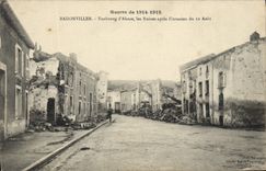VINTAGE POSTCARD Badonviller Suburb of Alsace ruins after the invasion of the Militaria August 12th