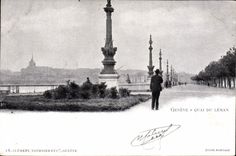 VINTAGE POSTCARD Geneva Quay Of Leman