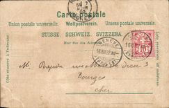 VINTAGE POSTCARD Geneva Bridge of Bergues and quay of Mont Blanc