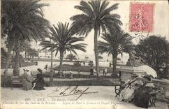 VINTAGE POSTCARD Nice the Public garden Railroad of the South of France Line of Nice has Grasse and Puget Themers