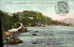 VINTAGE POSTCARD Toulon Mourillon the Brown Cape and the Fort View