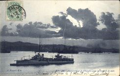 VINTAGE POSTCARD Equipment of the Squadron For the combat of night Boat