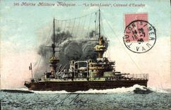 VINTAGE POSTCARD French Navy the Saint louis Armours Bateau squadron