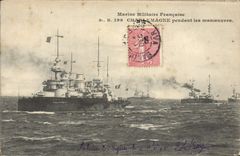 CPA Charlemagne Pendant les Manoeuvres Bateau