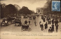 CPA Paris L'Avenue du Bois de Boulogne et l'Arc de Triomphe de l'Etoile