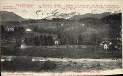 La POSTAL Pau de la VENDIMIA dio y los Pyrenees