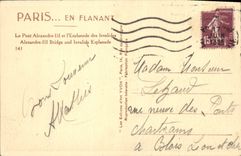 VINTAGE POSTCARD Paris While Strolling the bridge Alexandre III and the esplanade of the Invalids