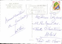 MODERN CARD Quiberon Vue Air the Beach Castle of the Arrived Point of sardines has Port Maria