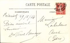 VINTAGE POSTCARD Biarritz Les Bains of the Old Port Towards the Rock of the Virgin