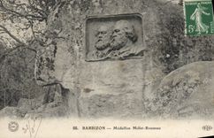 VINTAGE POSTCARD Barbizon Medallion Rousseau Millet