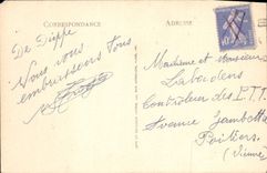 POSTAL Dieppe de la VENDIMIA antes de la izquierda portuaria el barco del tronco