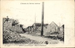 CPA L'Invasion des Barbares Modernes Mont Saint Eloi Route de Berthonval Militaria