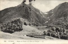 VINTAGE POSTCARD Luchon Old people's home of France and the Port of Venasque