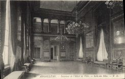 VINTAGE POSTCARD Angouleme Interior of the Town hall Village hall