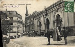 CPA Aix Les Bains Etablissement Thermal Voiture a porteurs