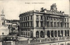 CPA Alger Le Palais Consulaire Tramway