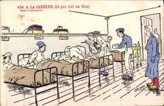 CPA A La Caserne Dans l'infirmerie Militaria 