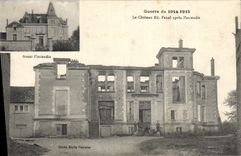 VINTAGE POSTCARD the chaetau ED Fenal after the Militaria fire