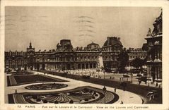 VINTAGE POSTCARD Paris Seen On Louvre and the Carousel