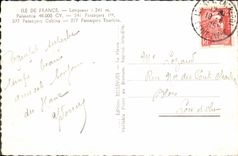 VINTAGE POSTCARD Le Havre the Steamer Ile de France Boat