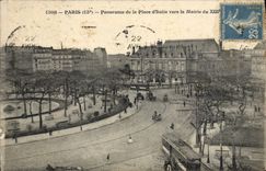 VINTAGE POSTCARD Paris Panorama of the Place of Italy Towards the Town hall of the 13th Tram