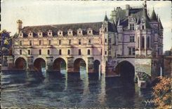 La POSTAL Loire ch4ateau de Chenonceaux Facade de la VENDIMIA norteña es