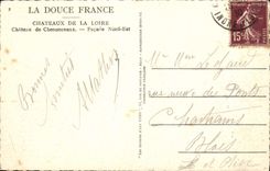 La POSTAL Loire ch4ateau de Chenonceaux Facade de la VENDIMIA norteña es