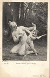 VINTAGE POSTCARD Love and mischievousness by E Deully Angel