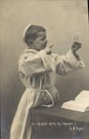 VINTAGE POSTCARD Small Liquor Child Glass