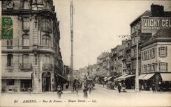 CPA Amiens Rue de Noyon Tramway
