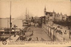 Etapa de aterrizaje de Amberes de la POSTAL de la VENDIMIA de los barcos del paso