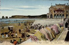 VINTAGE POSTCARD Hendaye the Casino Two Twins