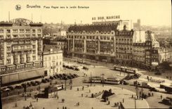 VINTAGE POSTCARD Brussels Places Rogier Towards the Botanical garden