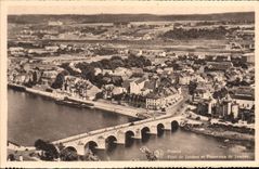 VINTAGE POSTCARD Namur Bridge of legs and panorama of Legs
