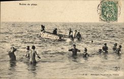 CPA Scene de plage 