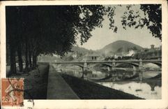 VINTAGE POSTCARD Besancon Les Bains Bridge of Boat and Rosemont